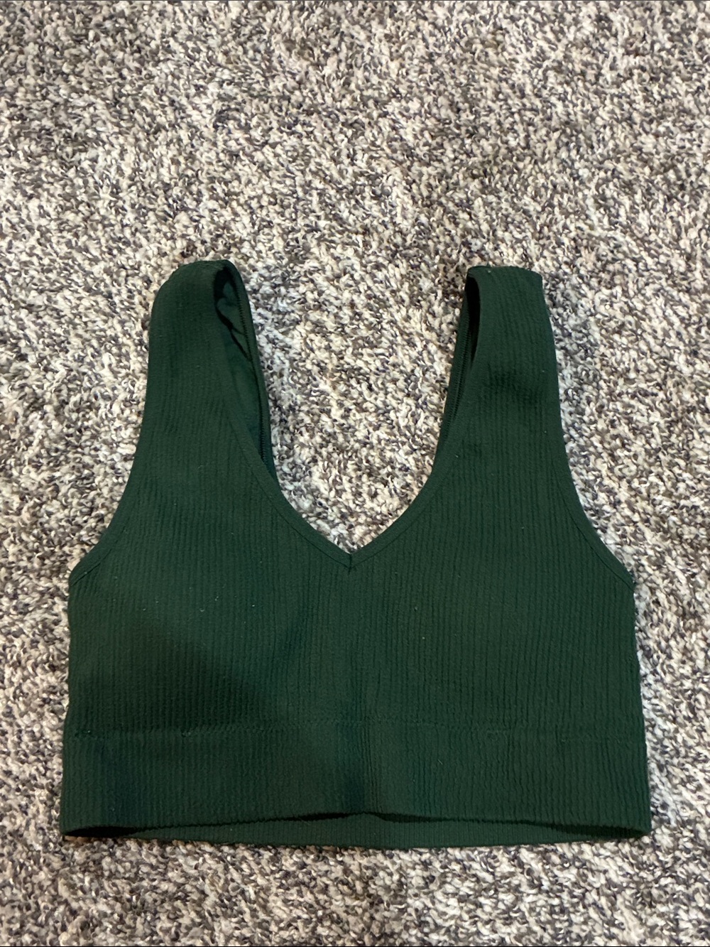 aerie Forest Green Ribbed V-Neck Bralette